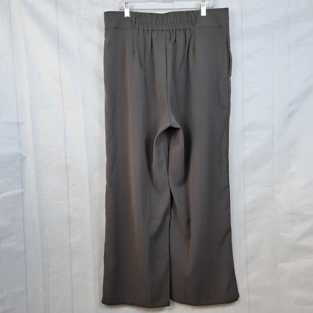 Halara XL Dark Gray Breezeful Pleated Wide Leg Trouser Dress Pants Flowy